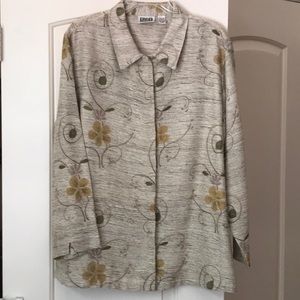 Chico’s 100% Silk Embroidery Top Blouse Tunic Jacket - Size 3